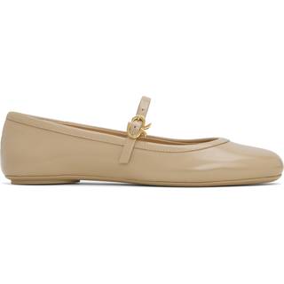 Gianvito Rossi Carla patent leather Mary Jane flats - beige - EU 36.5