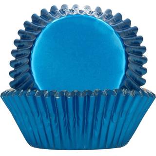 Blå Metallic Muffinsforme - 48 stk., FunCakes