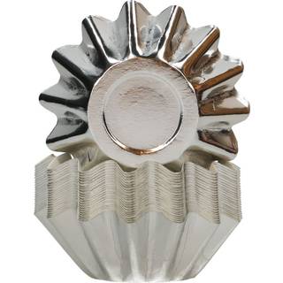 Metallic Silver Bloom Muffinsforme - 48 stk., FunCakes