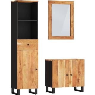 badeværelsesmøbelsæt 3 dele massivt akacietræ