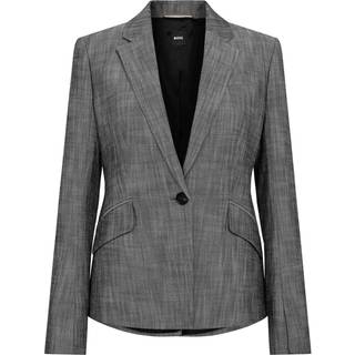 Blazer med slim fit i meleret sharkskinstof