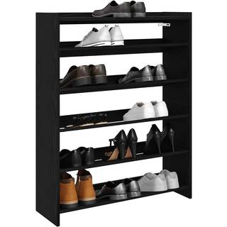 Skoreol 60X25X Konstrueret Træ Sort - 80 cm / 100 cm