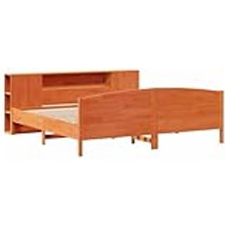 Seng Med Reol Uden Madras Massivt Fyrretræ - Gyldenbrun / 200 x 200 cm