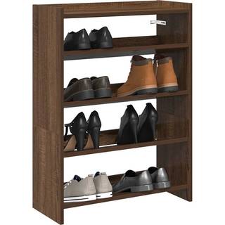 skostativ 60x25x81 cm konstrueret træ brun egetræsfarve