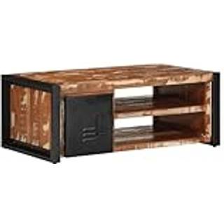 sofabord 90x50x36 cm massivt genbrugstræ flerfarvet