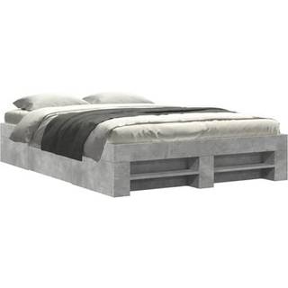 sengestel 120x190 cm konstrueret træ betongrå