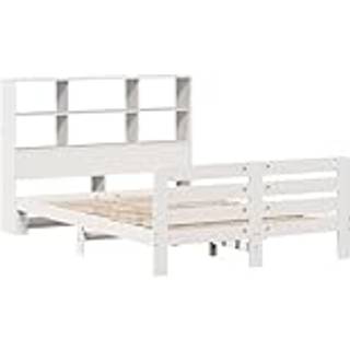 Sengeramme Uden Madras Massivt Fyrretræ - Hvid / 140 x 200 cm