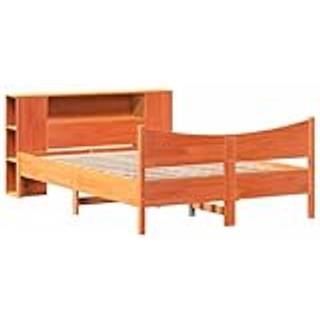 Sengeramme Uden Madras Massivt Fyrretræ - Gyldenbrun / 135 x 190 cm