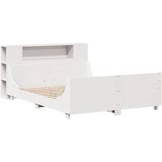 Sengeramme Uden Madras Massivt Fyrretræ - Hvid / 160 x 200 cm