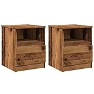 sengeborde 2 stk. 40x40x50 cm konstrueret træ antikt træ