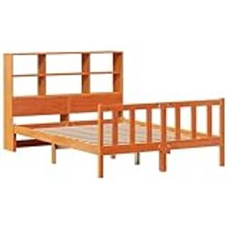 Seng Med Reol Uden Madras Massivt Fyrretræ - Gyldenbrun / 135 x 190 cm