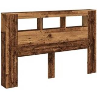 Sengegavl 160X18,5X103,5 Cm Led-Lys Konstrueret Træ - Gammelt træ / 160 x 103.5 cm