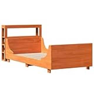 sengeramme uden madras 90x190 cm massivt fyrretræ gyldenbrun