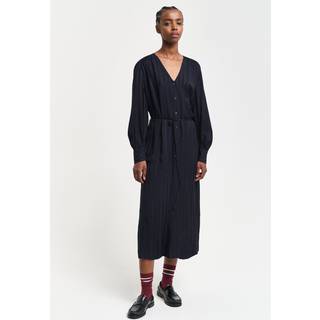 GANT Relaxed Satin Stripe Shirt Dress Black 42