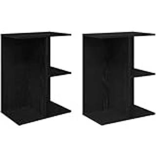 Sengeborde 46,5X29X61 Cm Konstrueret Træ - 2 / Sort