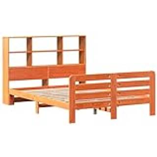 Sengeramme Uden Madras Massivt Fyrretræ - Gyldenbrun / 135 x 190 cm