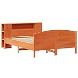 Seng Med Reol Uden Madras Massivt Fyrretræ - Gyldenbrun / 120 x 190 cm