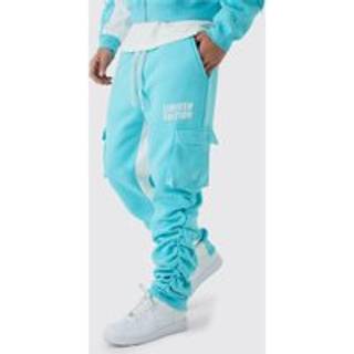 Mens Aqua Regular Fit Ruched Star Applique Cargo Pocket Jogger