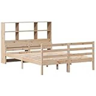 Seng Med Reol Uden Madras Massivt Fyrretræ - Naturfarvet / 140 x 190 cm