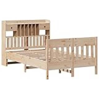 Sengeramme Uden Madras Massivt Fyrretræ - Naturfarvet / 135 x 190 cm