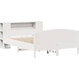 Seng Med Reol Uden Madras Massivt Fyrretræ - Hvid / 160 x 200 cm