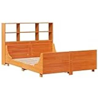 Seng Med Reol Uden Madras Massivt Træ - Gyldenbrun / 160 x 200 cm