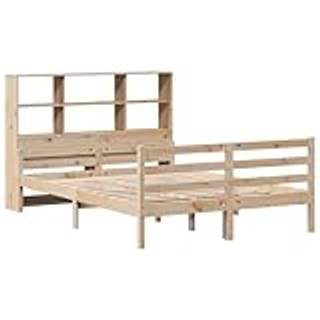 Seng Med Reol Uden Madras Massivt Fyrretræ - Naturfarvet / 140 x 200 cm