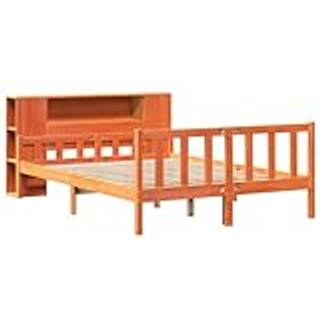 Seng Med Reol Uden Madras Massivt Fyrretræ - Gyldenbrun / 160 x 200 cm