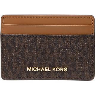 MK Logo Card Case - Brown - Michael Kors - ONE SIZE