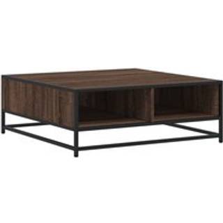 Sofabord 60,5X60,5X30 Cm Konstrueret Træ Og Metal Sort - brown oak and black / 80 x 80 x 30 cm