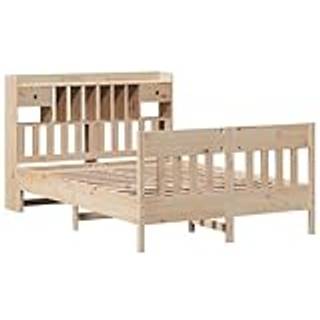 Sengeramme Uden Madras Massivt Fyrretræ - Naturfarvet / 140 x 190 cm