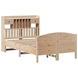 Seng Med Reol Uden Madras Massivt Fyrretræ - Naturfarvet / 135 x 190 cm