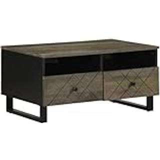 Sofabord 80X54X40 Cm Massivt Mangotræ Sort