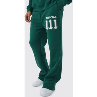 Mens Forest Relaxed Fit Moto Puff & Diamante Print Flare Joggers
