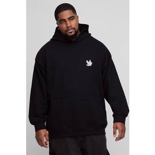 Mens Black Plus Dove Embroidered Hoodie