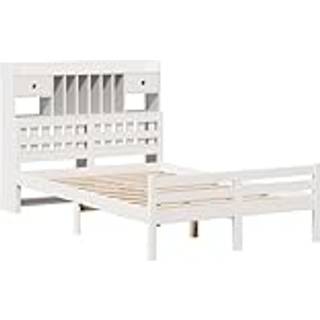 Seng Med Reol Uden Madras 140X190 Cm Massivt Fyrretræ - Hvid / 135 x 190cm