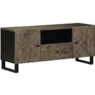 Tv-Bord 105X33X46 Cm Massivt Mangotræ Sort