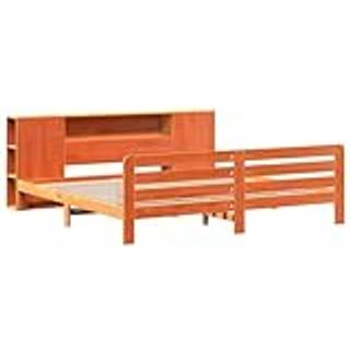 Sengeramme Uden Madras Massivt Fyrretræ - Gyldenbrun / 200 x 200 cm