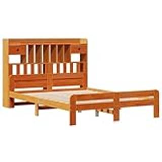 Seng Med Reol Uden Madras 90X190 Cm Massivt Fyrretræ - Gyldenbrun / 140 x 190cm