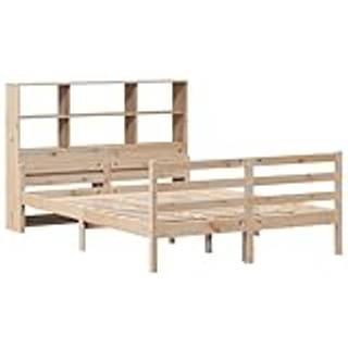 Seng Med Reol Uden Madras Massivt Fyrretræ - Naturfarvet / 150 x 200 cm