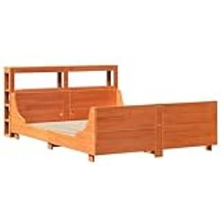 sengeramme uden madras 140x190 cm massivt fyrretræ gyldenbrun