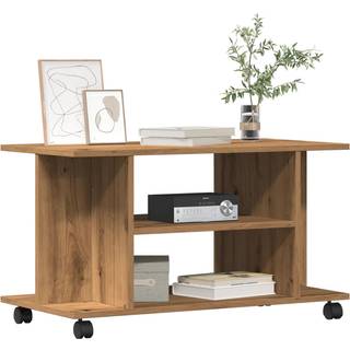 tv-skab med hjul 80x40x45 cm konstrueret træ kunsteg