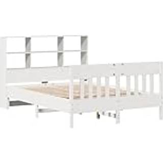 Sengeramme Uden Madras Massivt Fyrretræ - Hvid / 160 x 200 cm