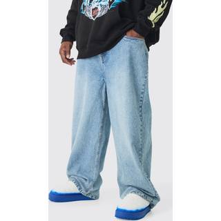 Mens Light Blue Plus Relaxed Rigid Jeans