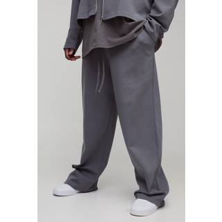 Mens Charcoal Plus Smart Interlock Relaxed Fit Trousers