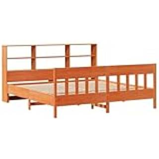 Sengeramme Uden Madras Massivt Fyrretræ - Gyldenbrun / 180 x 200 cm