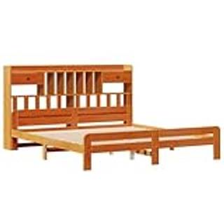 Seng Med Reol Uden Madras 90X190 Cm Massivt Fyrretræ - Gyldenbrun / 200 x 200cm