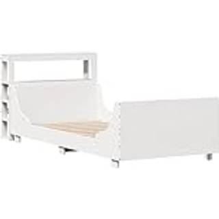 sengeramme uden madras 75x190 cm massivt fyrretræ hvid