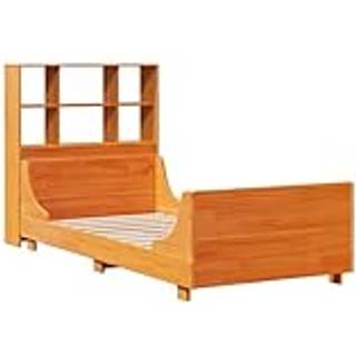 Seng Med Reol Uden Madras Massivt Træ - Gyldenbrun / 75 x 190 cm