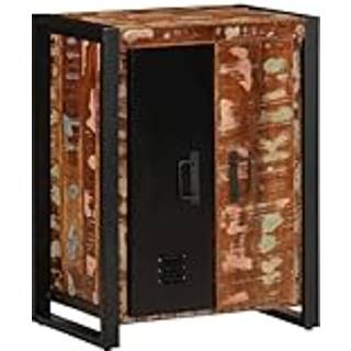 skænk flerfarvet 55x35x70 cm massivt genbrugstræ